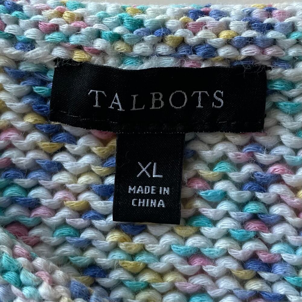 Talbots Confetti Roll Neck Knit Sweater Sz XL Pastels Pullover Cabincore Cozy - Picture 3 of 9